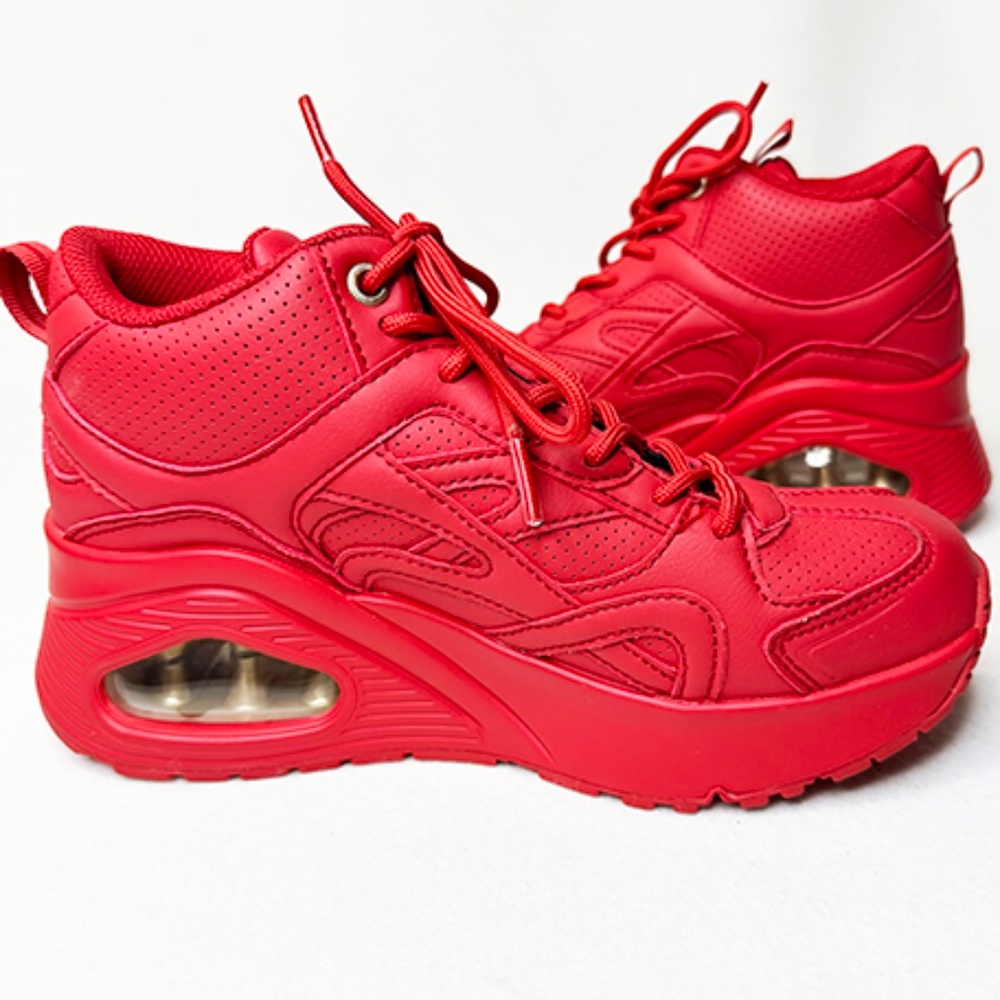 NEW Red Skechers Women's Uno Hi Size 7 Sneaker Tennis Athletic Walking - Picture 3 of 14